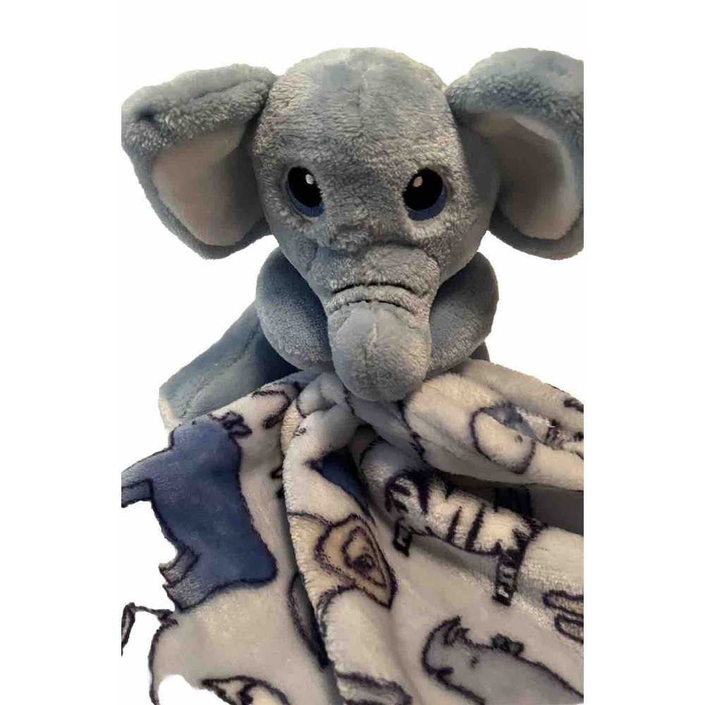 Little Beginnings Lovey Elephant Plush Animals Blue Security Blanket Baby - Picture 3 of 4